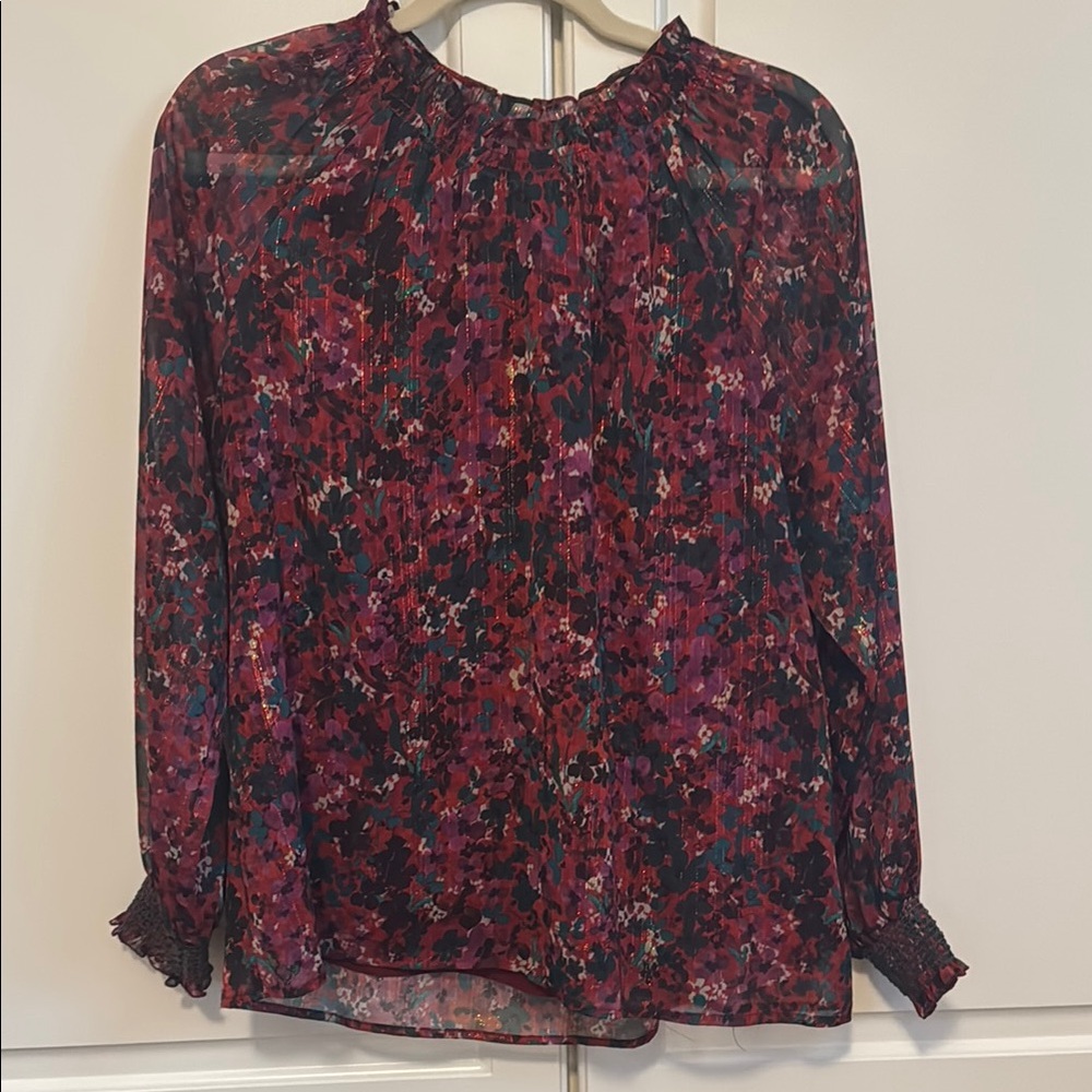 Greylin Ruffled Long Sleeve Blouse